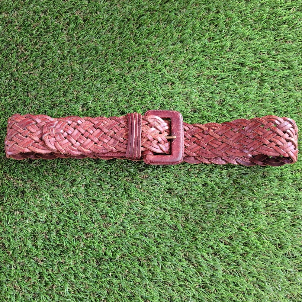 Vintage Eddie Bauer Woven Leather Belt